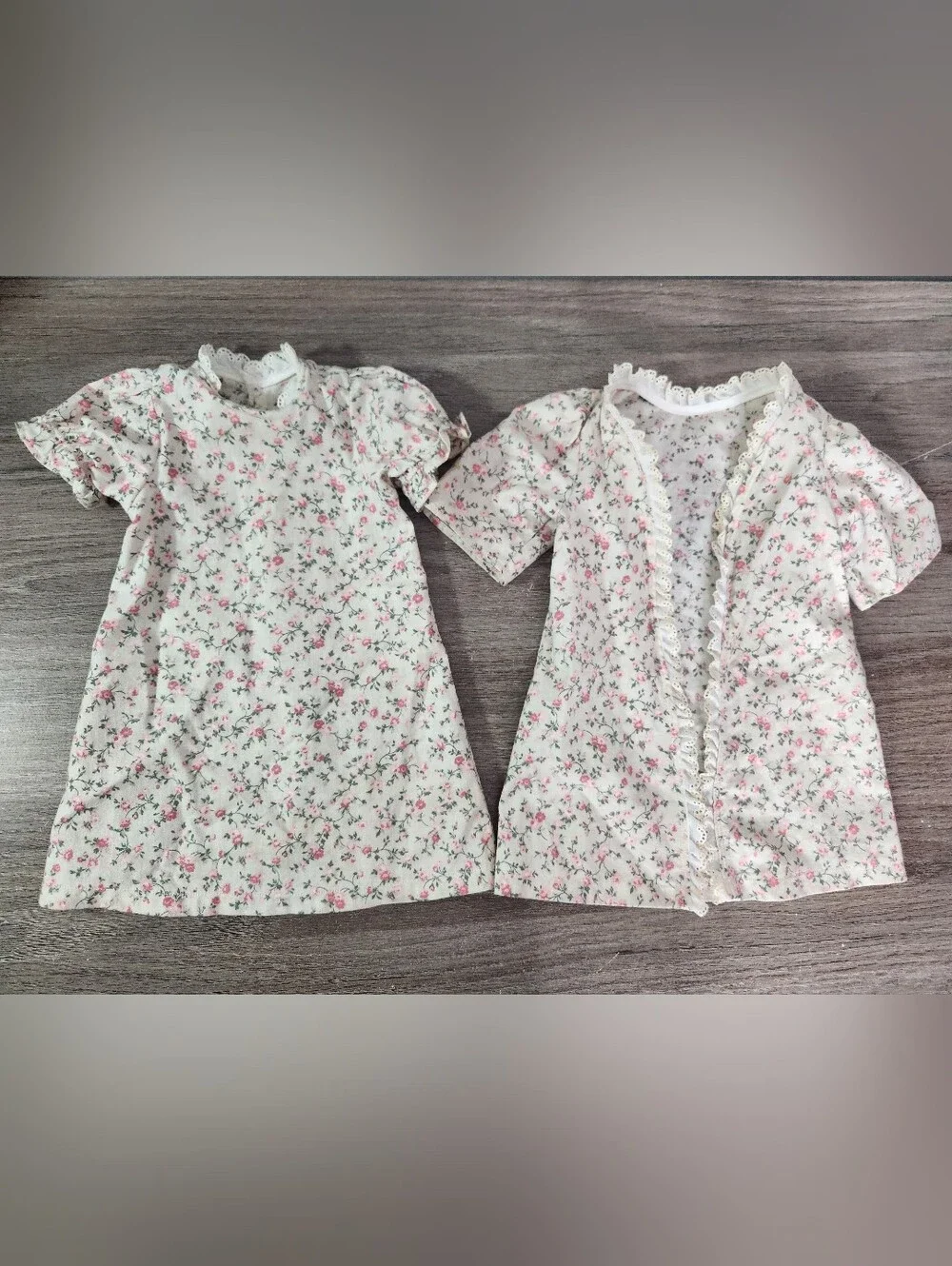Vintage Dolls Delight Floral Nightgown & Robe For 18